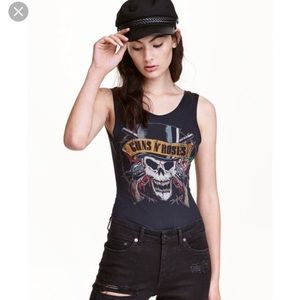 H&M Guns n’ Roses Black Bodysuit